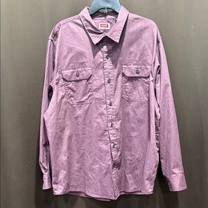Wrangler Men's Casual Purple/Faded Red Button-Down Shirt, Size XL
